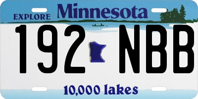 MN license plate 192NBB
