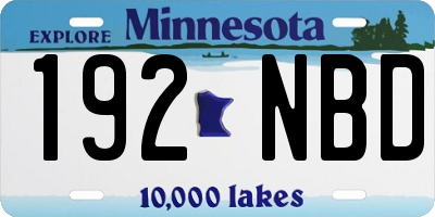 MN license plate 192NBD