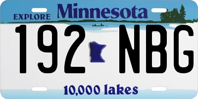 MN license plate 192NBG