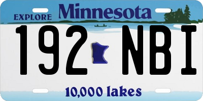 MN license plate 192NBI