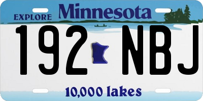 MN license plate 192NBJ