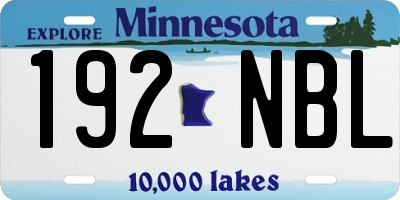 MN license plate 192NBL