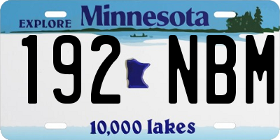 MN license plate 192NBM