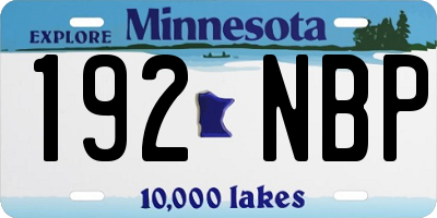 MN license plate 192NBP
