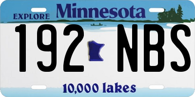MN license plate 192NBS