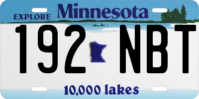 MN license plate 192NBT
