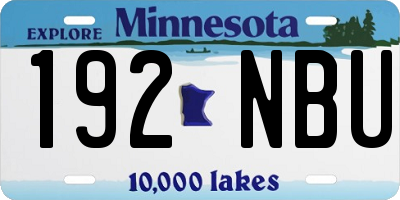 MN license plate 192NBU