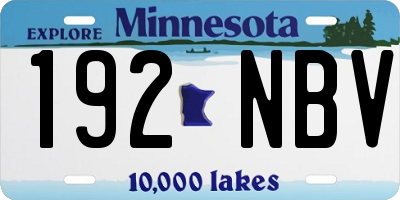 MN license plate 192NBV
