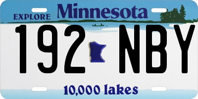 MN license plate 192NBY