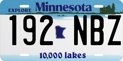 MN license plate 192NBZ