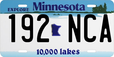 MN license plate 192NCA