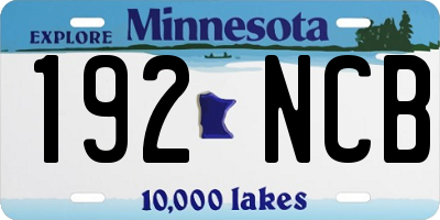 MN license plate 192NCB