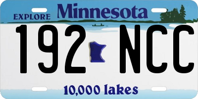 MN license plate 192NCC