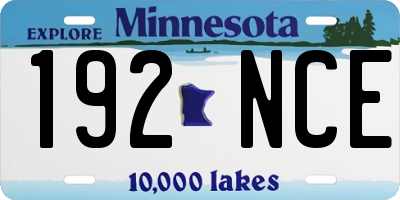 MN license plate 192NCE