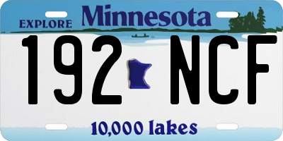 MN license plate 192NCF