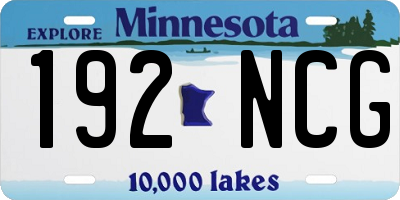 MN license plate 192NCG
