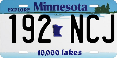 MN license plate 192NCJ
