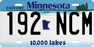 MN license plate 192NCM