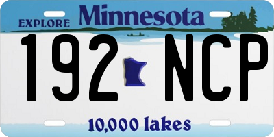 MN license plate 192NCP