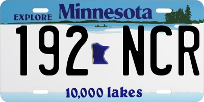 MN license plate 192NCR