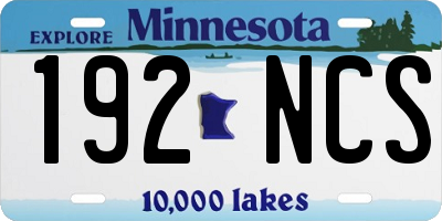 MN license plate 192NCS