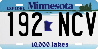 MN license plate 192NCV