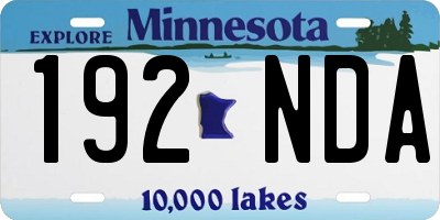 MN license plate 192NDA