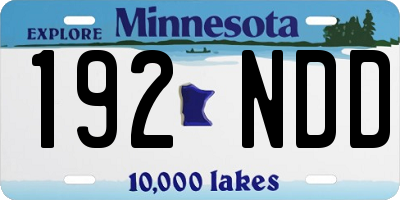 MN license plate 192NDD