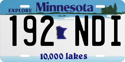 MN license plate 192NDI