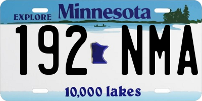 MN license plate 192NMA