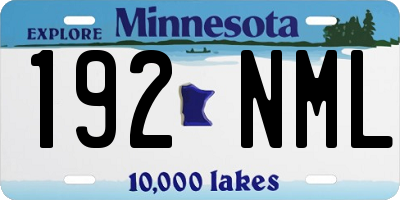 MN license plate 192NML