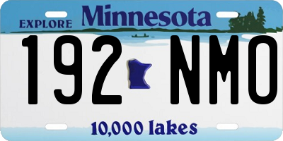 MN license plate 192NMO
