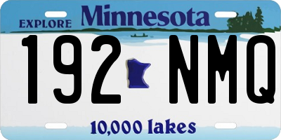 MN license plate 192NMQ