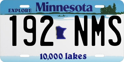 MN license plate 192NMS