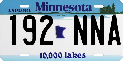MN license plate 192NNA