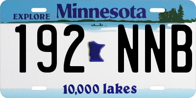 MN license plate 192NNB