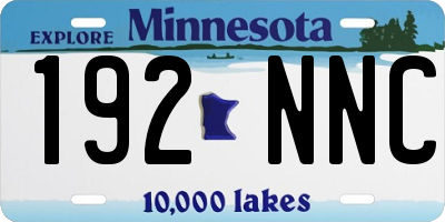 MN license plate 192NNC