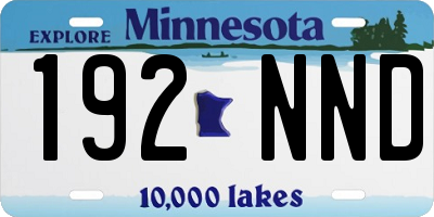 MN license plate 192NND