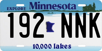 MN license plate 192NNK
