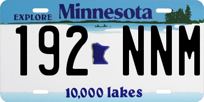 MN license plate 192NNM