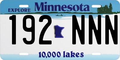 MN license plate 192NNN