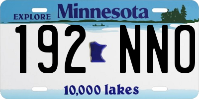 MN license plate 192NNO
