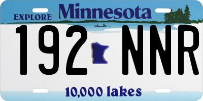 MN license plate 192NNR
