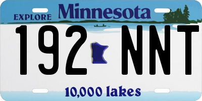 MN license plate 192NNT