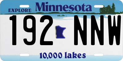 MN license plate 192NNW