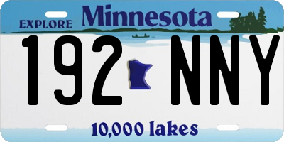 MN license plate 192NNY