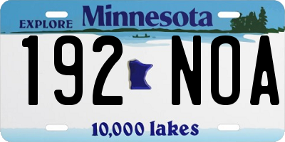 MN license plate 192NOA