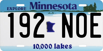 MN license plate 192NOE