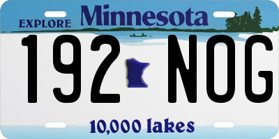 MN license plate 192NOG