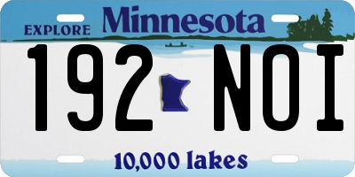 MN license plate 192NOI